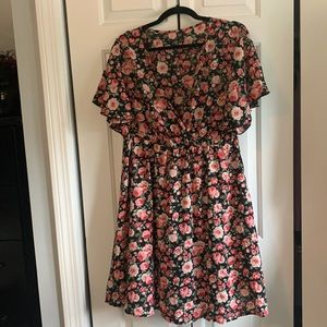 Beautiful floral dress on black background